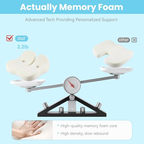 Seat Cushion Memory Foam for Sit Bone and Back Pain Relief