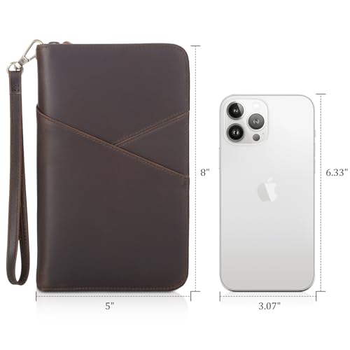 Polare Leather Passport Holder Travel Document Organizer Ticket Holder Case