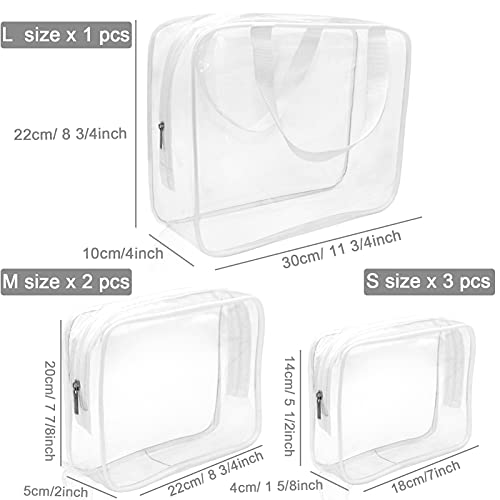 6 Packs Clear Makeup Bags