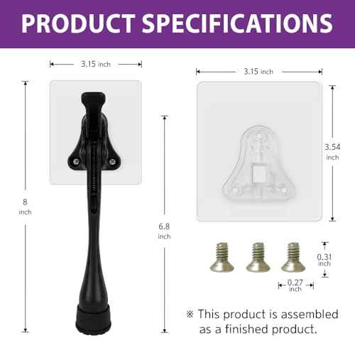 HASHI 6 Inch Kickdown Door Stopper No Drilling