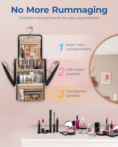 Makeup Bag for Women with Hanging Hook