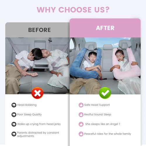 Inflatable Car Pillow for Kids & Adults