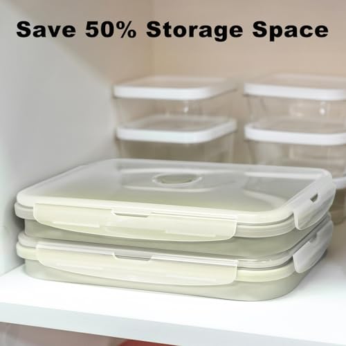 Collapsible Silicone Food Storage Containers Set with Lid & Air Ven