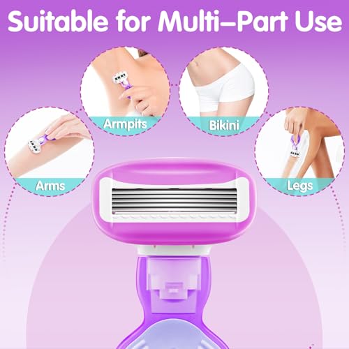 Travel Razors for Women Include 1 Handle 5 Cartridges