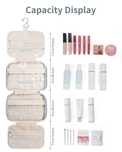 Hanging Toiletry Bag for Women Travel Makeup Bag Organizer Toiletries Bag for Travel Size Essentials Accessories Cosmetics
