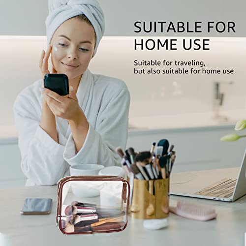 6Pcs Crystal Clear PVC Travel Toiletry Bag Kit for Women Men (6 Count)