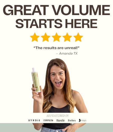 Non Toxic Vegan Volumizing Shampoo with Organic Ingredients For Fine Hair (9.6 Fl Oz)