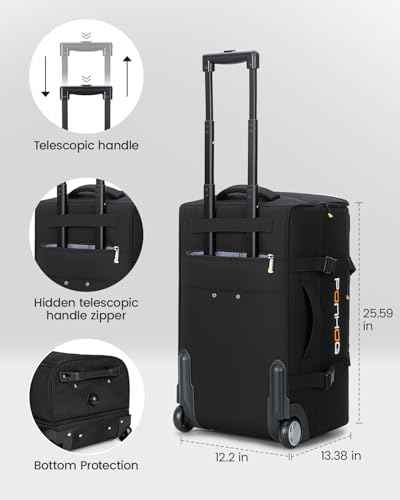 25 Inch Duffle Bag with Wheels and Handle for Men