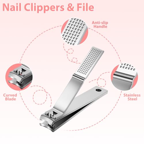 Tweezers Set for Men 9 Pcs Nail Clipper Kit with Case for Grooming (9 Count)