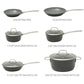 Kitchen Essentials Cool Commune Hard Anodized 10 Piece PFA Free Ceramic Non stick Interior Forged Durable Aluminum Pots and Pans Cookware Set