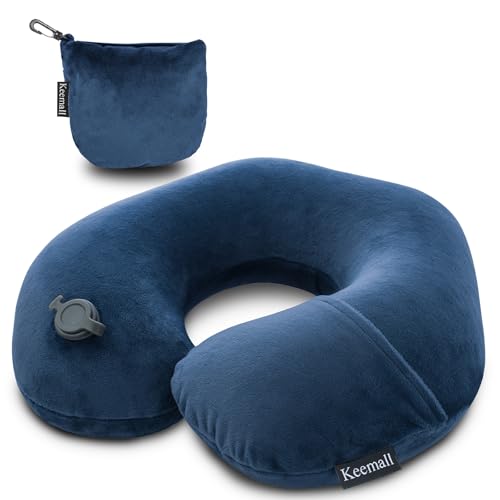 Inflatable Neck & Shoulder Travel Pillow for Airplane Naps