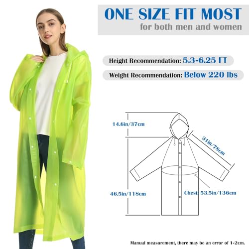 2 Pack Portable EVA Raincoats for Adults (2 Count)