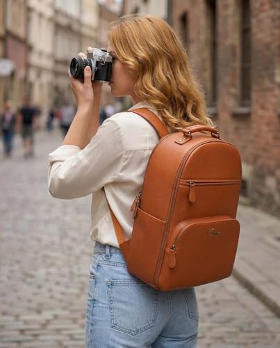 Camera Backpack Classic PU Leather for DSLR
