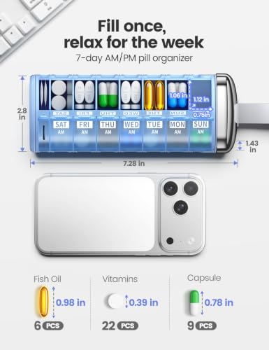Metal Pill Organizer 2 Times a Day
