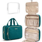 Toiletry Bag Hanging Travel Makeup Organizer with TSA Approved Transparent Cosmetic Bag Makeup Bag for Full Sized Toiletries（Sage Green）