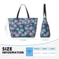 Beach Bag for Women Plam Leaves Print Beach Tote Bag Waterproof Sandproof Large Bags with Zipper Big Capacity for Travel