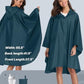 Adult Rain Poncho Waterproof Hooded Zipper Raincoat with Pockets