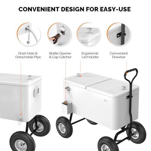 80 Quart Wagon Rolling Cooler Ice Chest