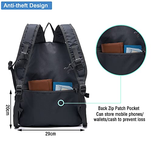 Hiking Backpack 20L Packable Packable Lightweight Day Pack for Women & Men