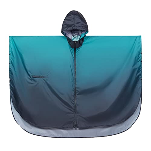 Adult Rain Poncho Waterproof Hooded Zipper Raincoat with Pockets