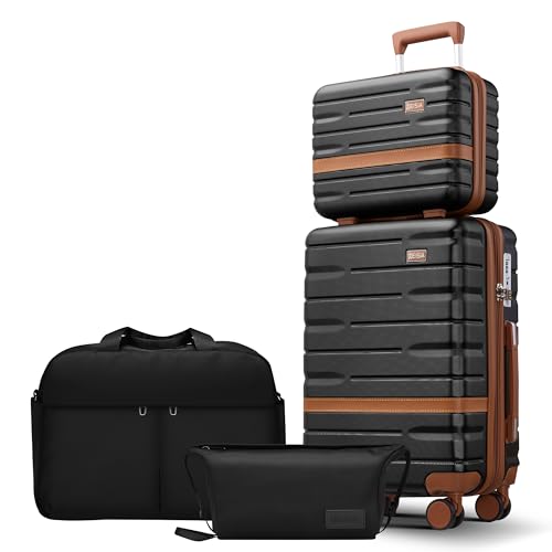 Luggage Sets with TSA Lock Hardside PC+ABS Carry On expandable Suitcase with Spinner Wheels Lightweight Rolling Travel Luggage Sets with YKK (4 Count)