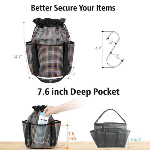 Mesh Shower Caddy Portable with Drawstring