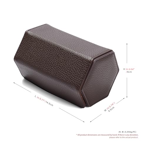 2 Slot Watch Box Brown Hexagonal