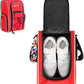 Wolt Golf Shoe Bag - Sports & Travel Shoes Carrier Bags with Ventilation & Double Outside Accessory Pocket for Socks, Tees, Golf Balls, etc. for women and men (Red)