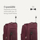Sion Softside Expandable Spinner Luggage Durable Lightweight Travel Suitcase