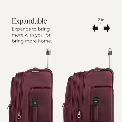 Sion Softside Expandable Spinner Luggage Durable Lightweight Travel Suitcase
