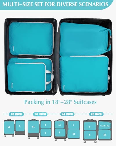5 Piece Compression Packing Cubes with Laundry Bag (5 Count)