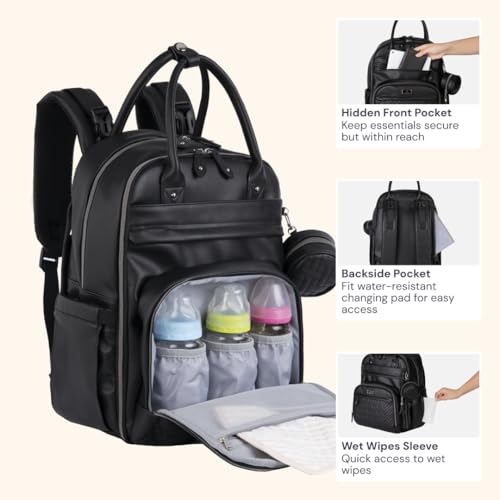 Leather Diaper Bag Backpack