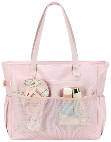 Waterproof Beach Tote Pool Bags for Women Ladies Extra Large Carry On Bag With Wet Compartment for Weekender Travel