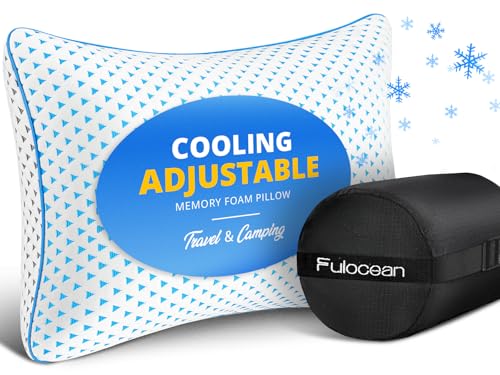 Cooling Shredded Memory Foam Travel & Camping Pillow Large