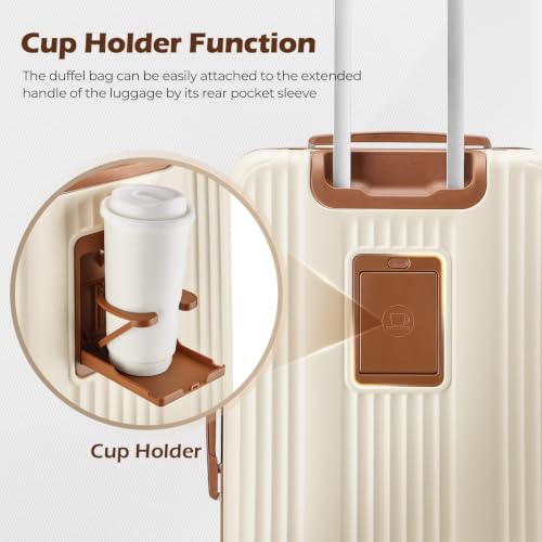 Luggage Set 3 Piece Luggage with PC+ABS Hardshell TSA Lock Spinner Wheels Carry on Lightweight Suitcase Cup Holder