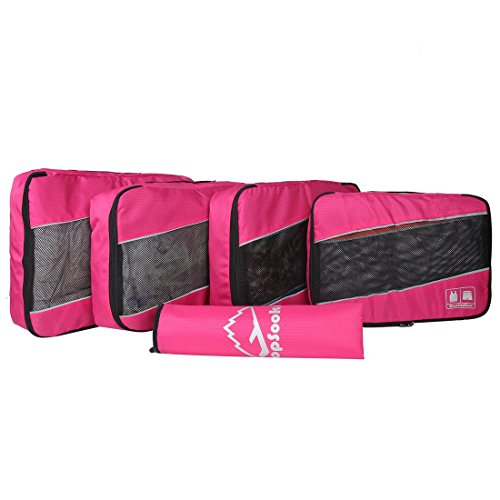 5 Set Packing Cubes for Travel Large Suitcase Luggage Organizer Bags Travel Accessories Vacation 4 Cubes 1 Laundry Pouch Bag (5 Count)