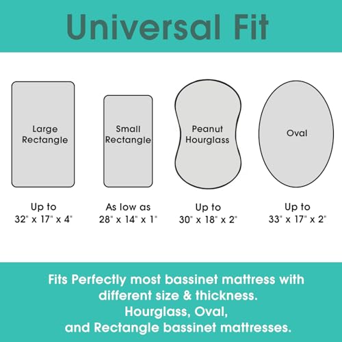 Stretch Fitted Bassinet Sheet Set BROLEX 2 Pack Cradle Sheets for Bassinet Pad (2 Count)