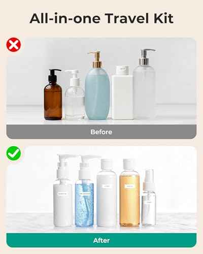 Clear Toiletry Bag with Refillable Travel Bottles Set