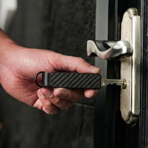 Metallic Aluminum Carbon Fiber Key Organizer holder with Clip