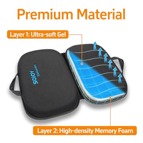 iGelComfort 3 in 1 Foldable Gel Seat Cushion Featured with Memory Foam