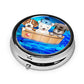 Custom Round Pill Case Personalized Organizer Container Pill Case (2.25 Ounce)