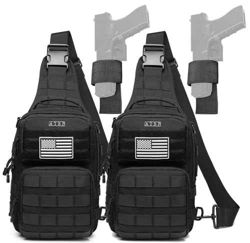 Tactical Sling Backpack With Holster Military Crossbody Bag for Men Single Shoulder Back Pack 10L