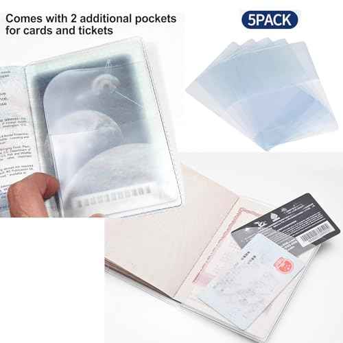 Waterproof Clear PVC Passport Cover Holder Case Protector ID Card (2 Count)