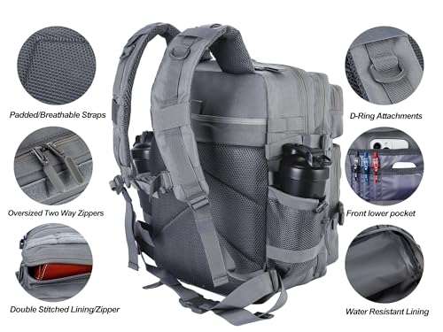 Military Tactical Backpack for Men and Women 45L Army 3 Days Assault Pack Bag Large Rucksack with Molle System