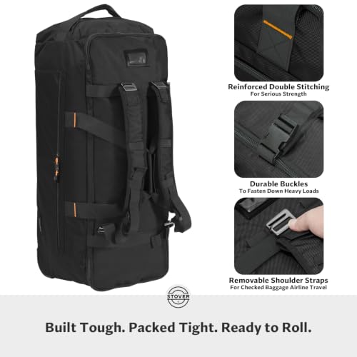 100L U Zip Rolling Duffel Bag with Wheels