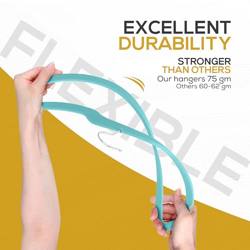 50 Pack New Premium Quality Velvet Hangers Ultra Thin Non Slip Adult Felt Space Saving Hangers for Closet Heavy Duty Coat Pants Dress Hangers 360° Swivel Hook Hold Upto 10 lbs Teal (50 Count)