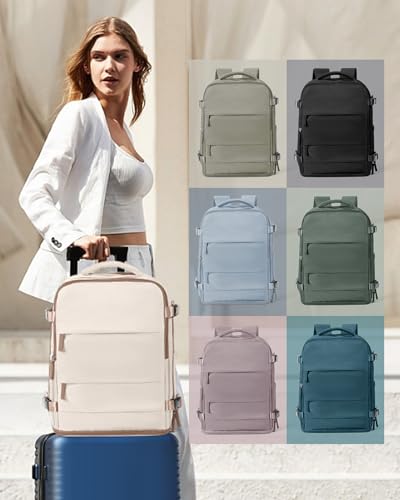 Travel Backpack Carry On for Women Man Gym Backpacks with Laptop Compartment Mochila de Viaje Teacher Personal Item Backpack Rucksack Airplane Accessories Must Haves Beige Brown