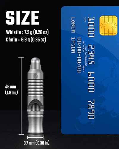 KA56 Titanium Whistle for Emergency Survival Hiking Camping and Everyday Carry Keychain Whistle 120dB Loud Clear Sound Lightweight Portable Outdoor Gear