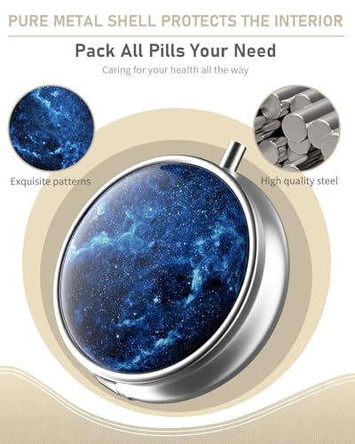 Pill Box 3 Compartment Portable Travel Medicine Box with Mirror