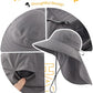 UPF 80+ Sun Hat for Men Women Wide Brim Sun Hat with Neck Flap UV Protection Safari Beach Bucket Fishing Hat Dark Grey